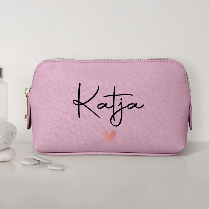 Mein Krimskrams - Personalisierte PU Kosmetiktasche mit Namens-Glanzfolie