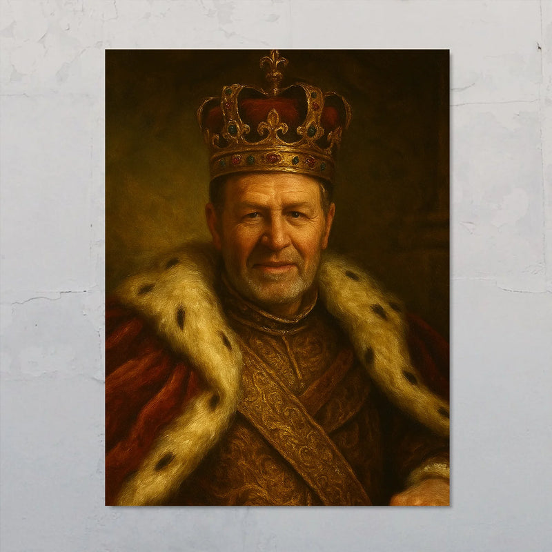 Personalisiertes Poster mit Fotoupload im Stil eines königlichen Gemäldes gefertigt von Love & Faith