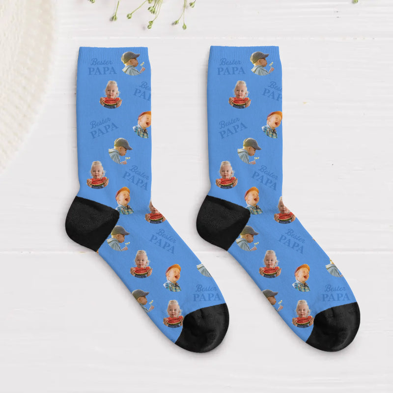 Socken mit eigenen Fotos für Papa zum Vatertag 39-42 individuell gedruckt von Love & Faith