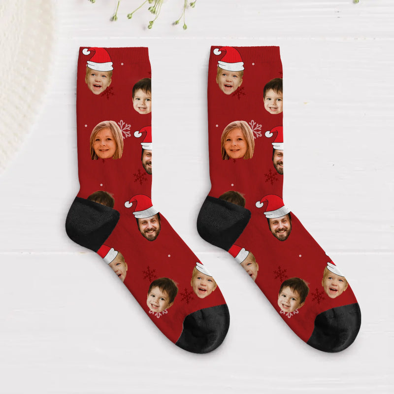 Frohes Fest - Personalisierte Socken mit eigenem Fotoupload als Weihnachtsgeschenk
