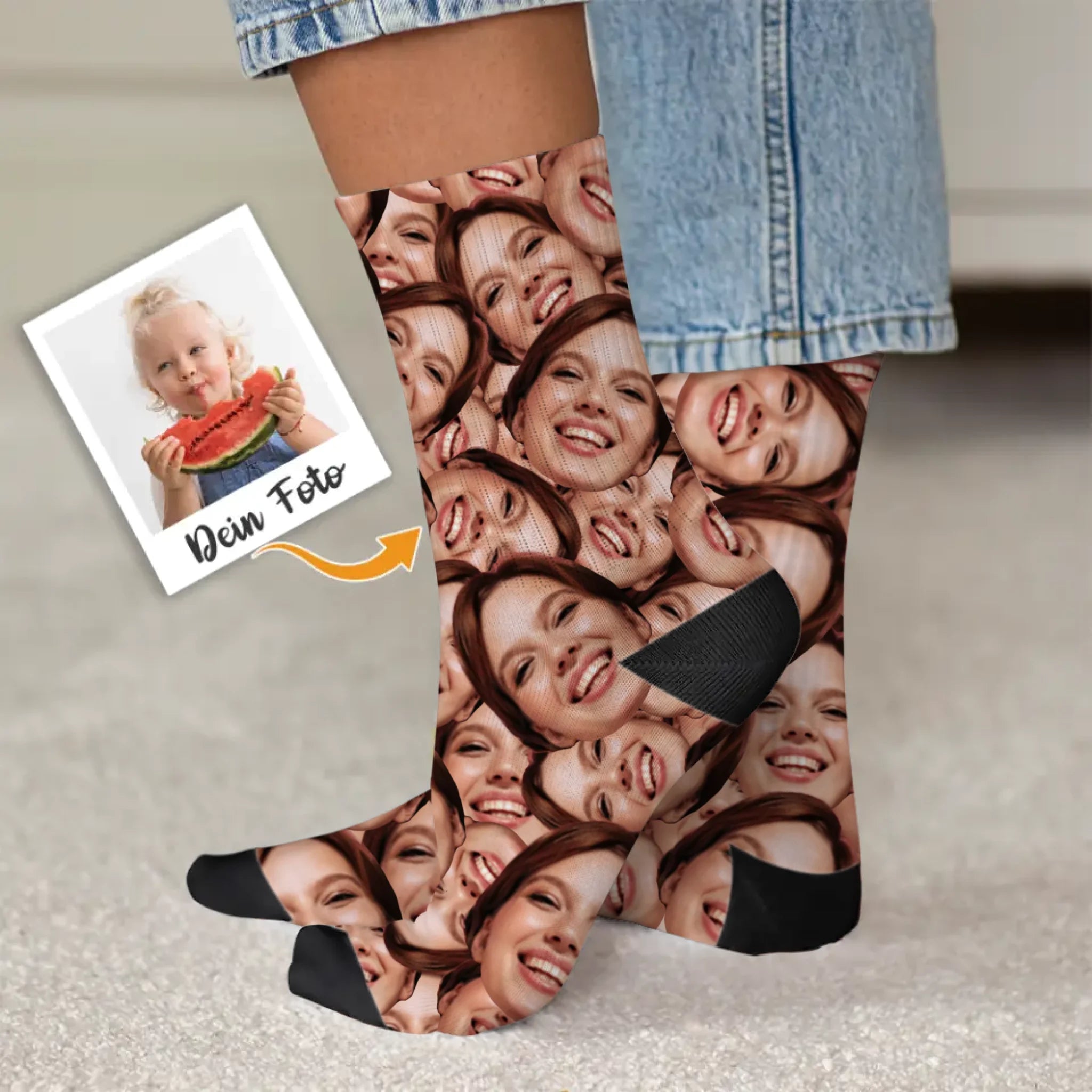 Personalisierte Socken mit Foto-Upload von Love & Faith