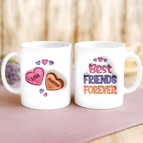 Personalisierte Tasse mit 3D-Look für beste Freunde