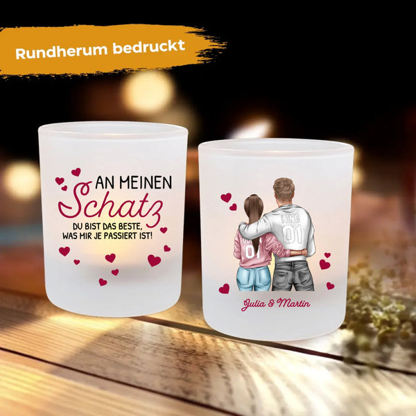 An meinen Schatz - Paar-Teelichthalter