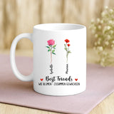 Personalisierte Tasse mit Blumen für beste Freunde von Love & Faith