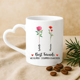 Personalisierte Tasse mit Blumen für beste Freunde von Love & Faith