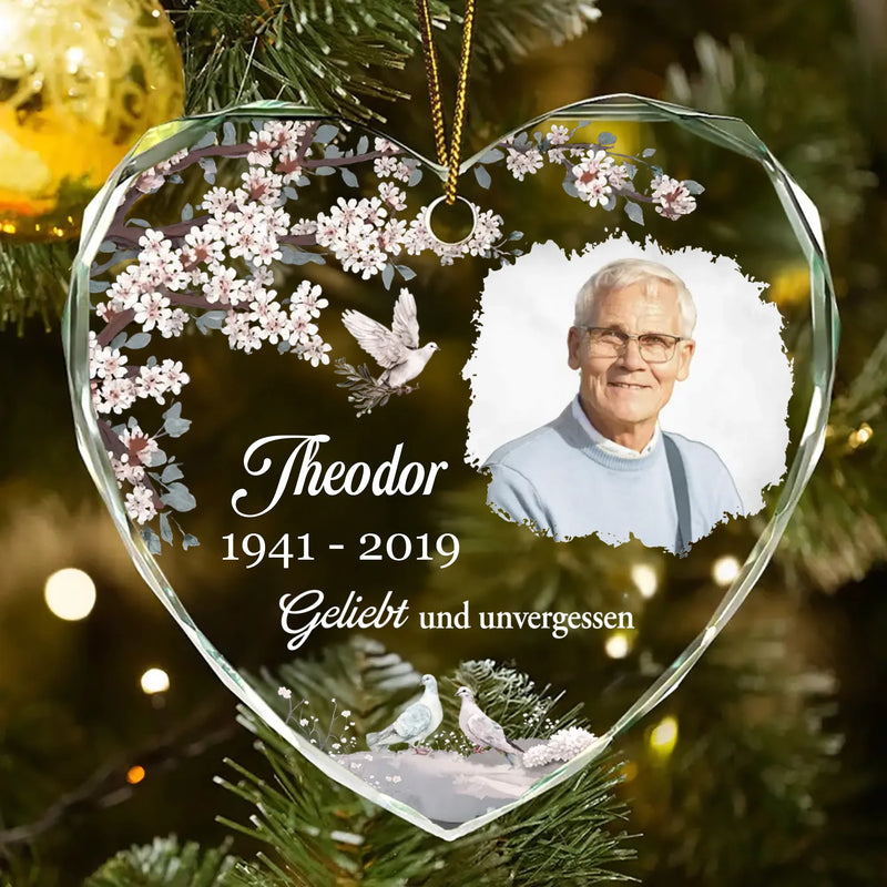 Kristallornament in Herzform zur Erinnerung an die Liebsten Erinnerung an Verstorbene von Love & Faith