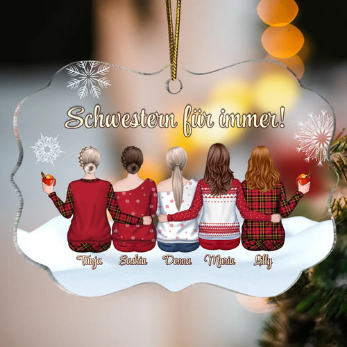 Personalisiertes Acryl Ornament Beste Schwestern für die Familie