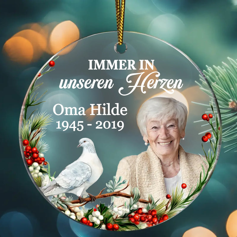 Immer in unseren Herzen - Familien-Acryl Ornament