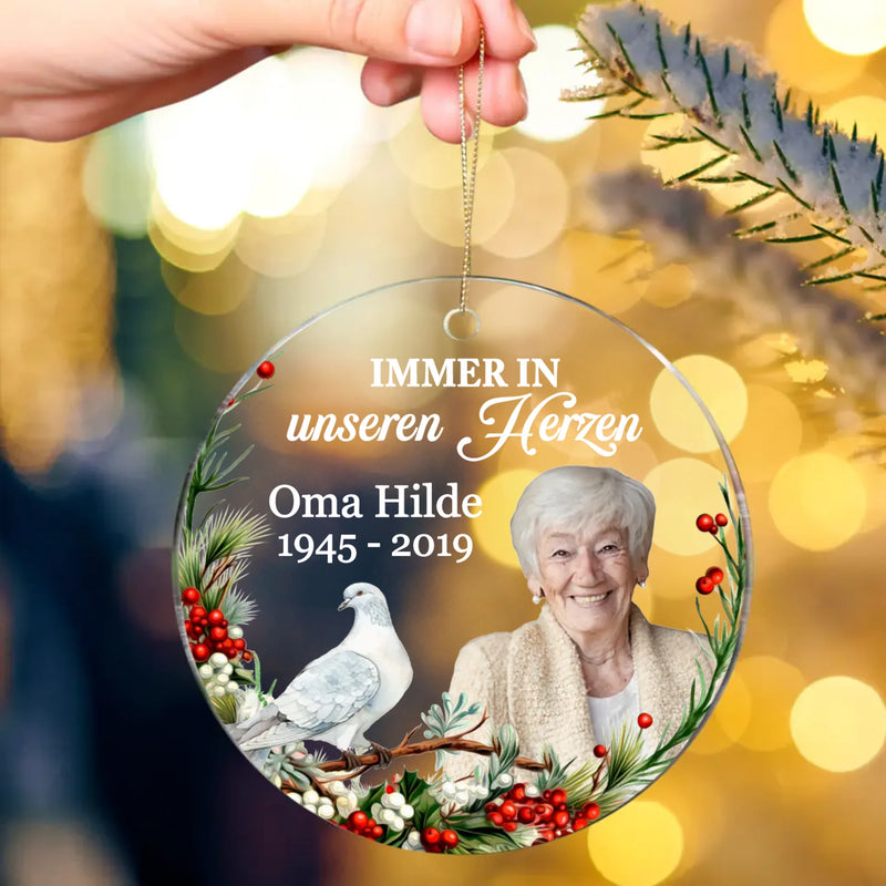 Immer in unseren Herzen - Familien-Acryl Ornament