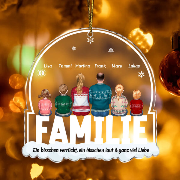 Weihnachtsdekoration mit der ganzen Familie illustriert personalisiert von Love & Faith