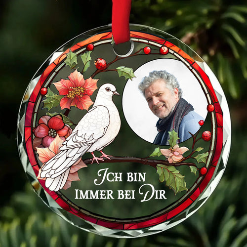 Personalisiertes Kristallornament mit Druck zur Erinnerung – Immer bei dir