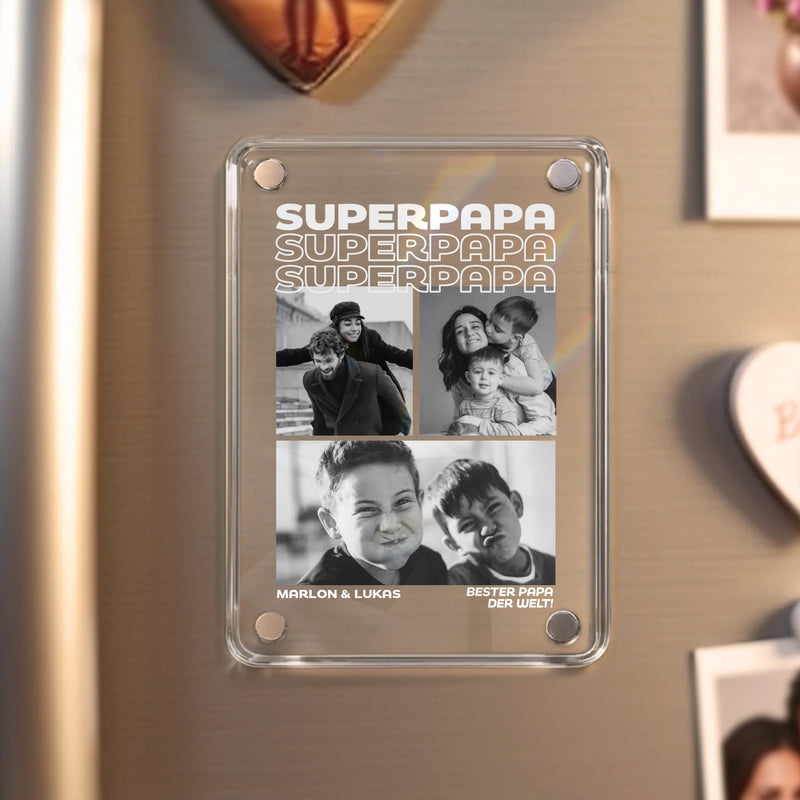 Acrylmagnet für Kühlschrank für bester Papa Geschenk personalisiert von Love & Faith