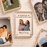 Personalisierter Acryl Magnet  für Freundinnen mit Foto-Upload und Spruch