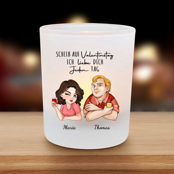 Immer - Personalisiertes Teelicht für Paare zum Valentinstag