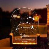Rundes LED Licht Sternenhimmel mit Geburtstag und Namen als Geschenkidee zur Geburt von Love & Faith