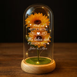Personalisierte Ewige Sonnenblume im Glas "Scheiß auf Muttertag" als Muttertagsgeschenk gefertigt von Love & Faith