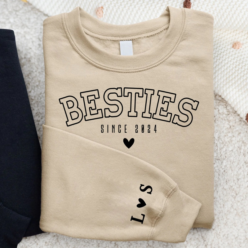 Besties forever - Personalisierter Premium Sweater für Freundinnen und Schwestern