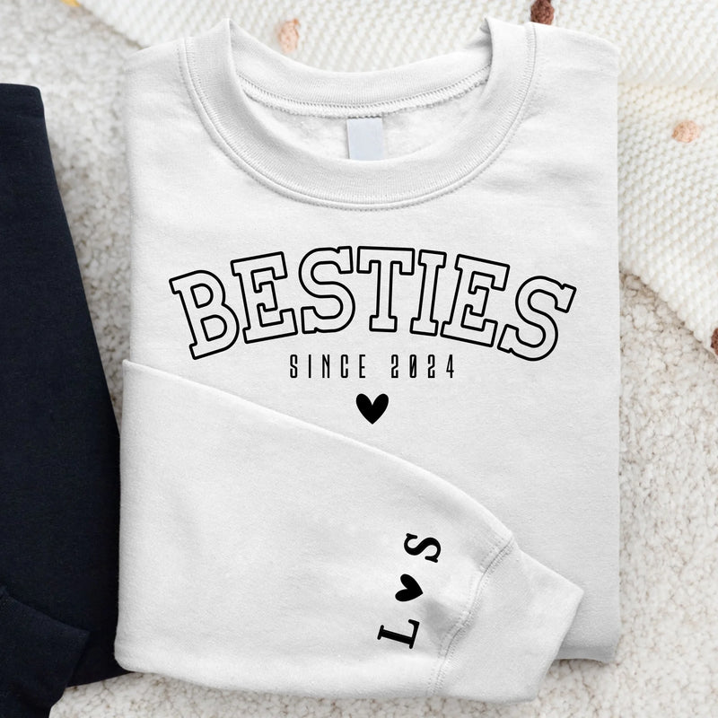 Besties forever - Personalisierter Premium Sweater für Freundinnen und Schwestern