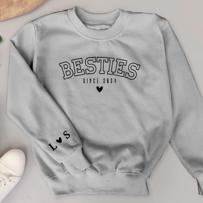 Besties forever - Personalisierter Premium Sweater für Freundinnen und Schwestern