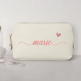 0,75l elfenbein Kosmetiktasche aus PU Leder mit Name personalisiert von Love & Faith personalisiert