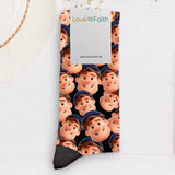 Socken mit eigenen Fotos  im Cartoon Stil 39-42 individuell gedruckt von Love & Faith