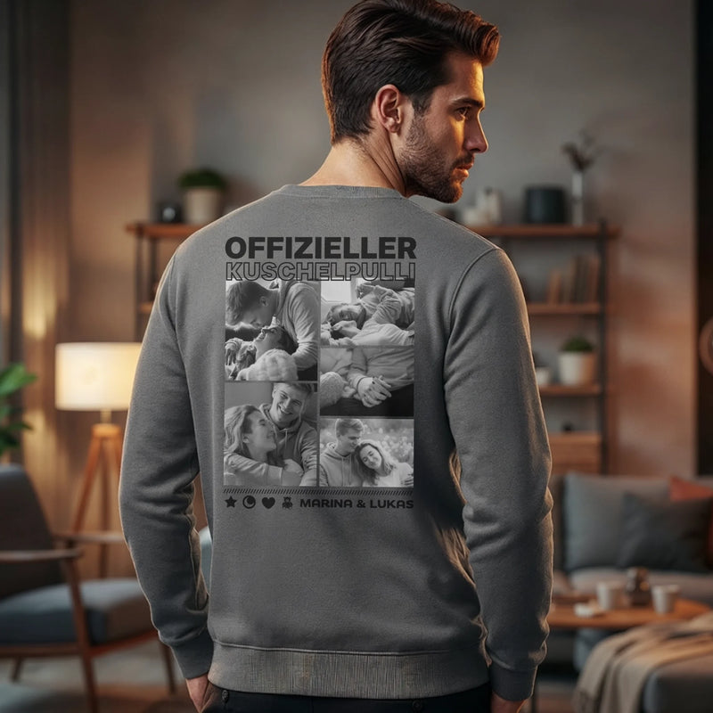 Offizieller Kuschelpulli mit Fotos für Paare personalisiert gestalten mit Love & Faith