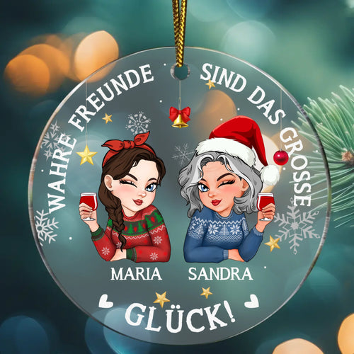 Personalisierter Weihnachtsbaumschmuck mit Namen für Freunde – Alte Freunde – Motiv 2