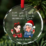 Personalisiertes Ornament aus geschliffenem Glas zu Weihnachten für Freundinnen Beste Freundinnen – Motiv 2
