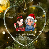 Personalisiertes Ornament aus geschliffenem Glas zu Weihnachten für Freundinnen Beste Freundinnen