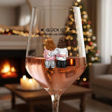 Personalisiertes Weinglas für Besties mit Illustration von Love & Faith