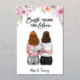 Personalisiertes Poster für Freundinnen und Schwestern mit eurer Illustration von Love & Faith