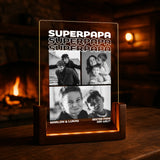 eckiger LED Aufsteller Portrait mit Holzsockel mit eigenen Fotos personalisiert von Love & Faith