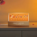 LED Aufsteller 15cm mit Holzsockel mit bis zu 15 Geburtsblumen und Namen personalisieren von Love & Faith