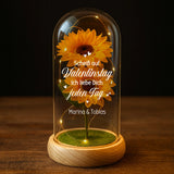 Ewige Sonnenblume in Glaskuppel als Valentinstagsgeschenk von Love & Faith