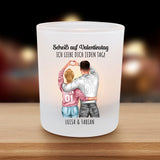 Mit Dir - Personalisierter Teelichthalter für Paare mit lustigen Sprüchen