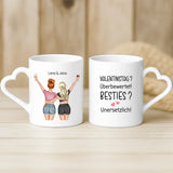 Weiße Tasse als Valentinstagsgeschenk für die BFF – individuelle Geschenkidee von Love & Faith