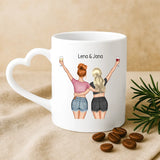 Weiße Tasse als Valentinstagsgeschenk für die BFF – individuelle Geschenkidee von Love & Faith