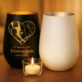 2er Windlicht graviert mit "Ich liebe dich" als Geschenk für Partner mit Love & Faith personalisiert