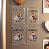 4er Set Personalisierter Kühlschrankmagnet für Partner mit Foto-Upload und Spruch von Love & Faith