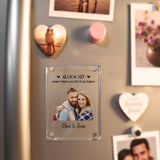 Personalisierter Kühlschrankmagnet für Partner mit Foto-Upload und Spruch von Love & Faith