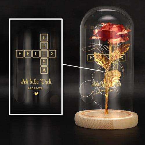 Ewige Rose in Glaskuppel als Valentinstagsgeschenk von Love & Faith