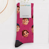Personalisierte Socken mit euren Gesichtern im Cartoon Stil zum Valentinstag von Love & Faith