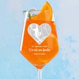 Weinglas mit Landkarte und Koordinaten für Jahrestagsgeschenk personalisieren mit Love & Faith