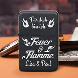 Feuer und Flamme - Paar-Benzinfeuerzeug