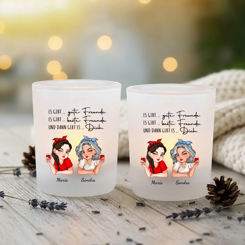 Personalisiertes Teelicht mit Druck für beste Freundinnen – Beste Freundinnen