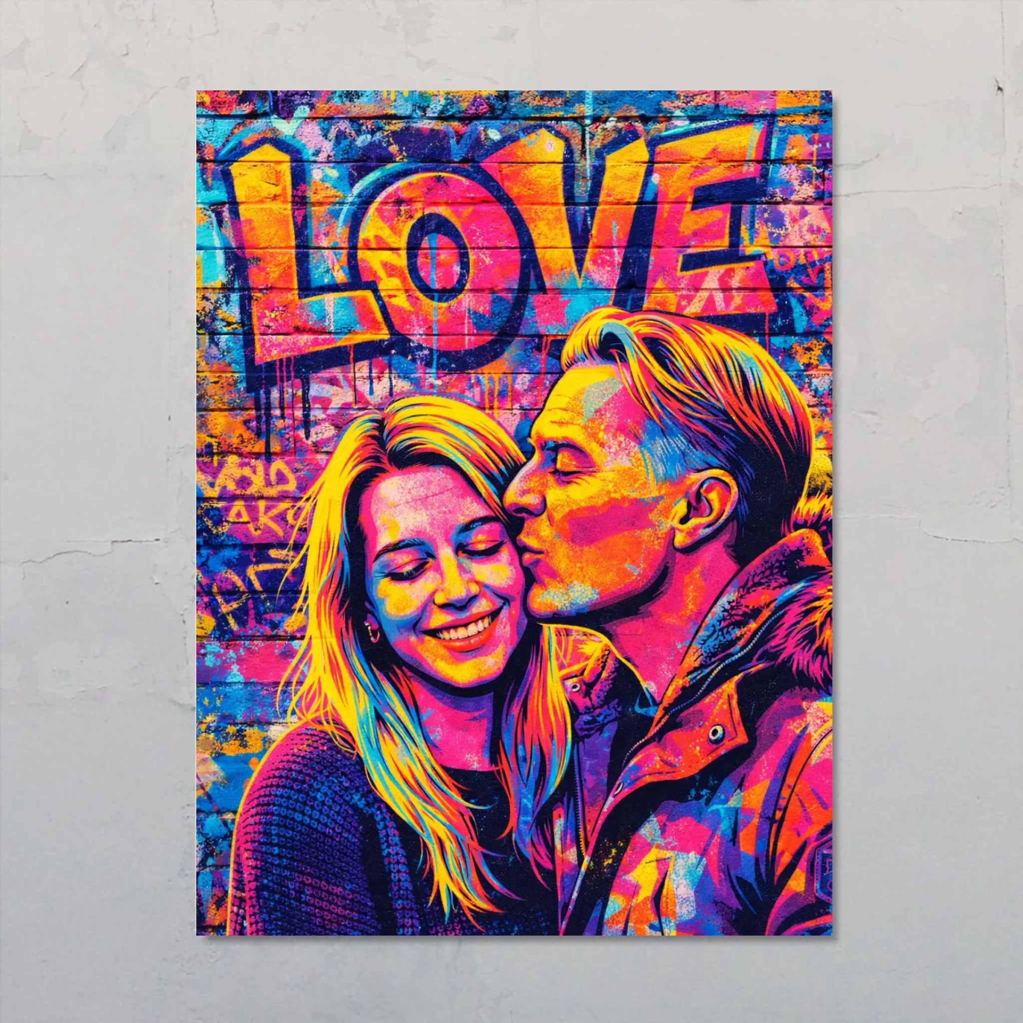 Streetart Love- Personalisiertes Poster mit Streeart-Effekt für Paare
