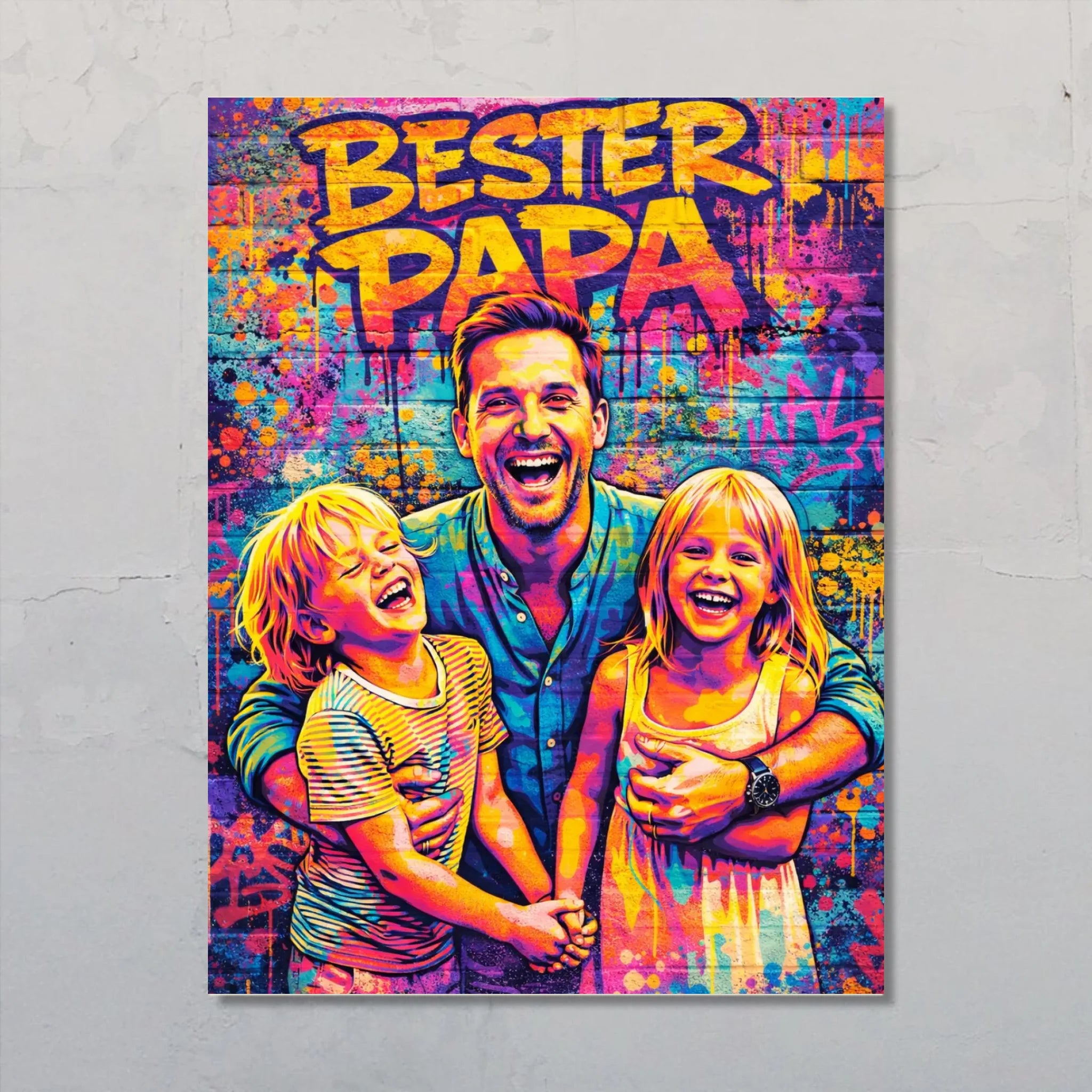 Streetart für Papa - Personalisiertes Poster mit Streeart-Effekt