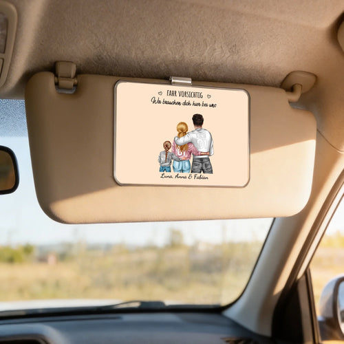 Personalisierter Clip für das Auto mit Familienzeichnung Jeden Tag – Motiv 2