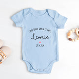 hellblau kurzarm Babybody personalisierbar mit Namen - gefertigt con Love & Faith