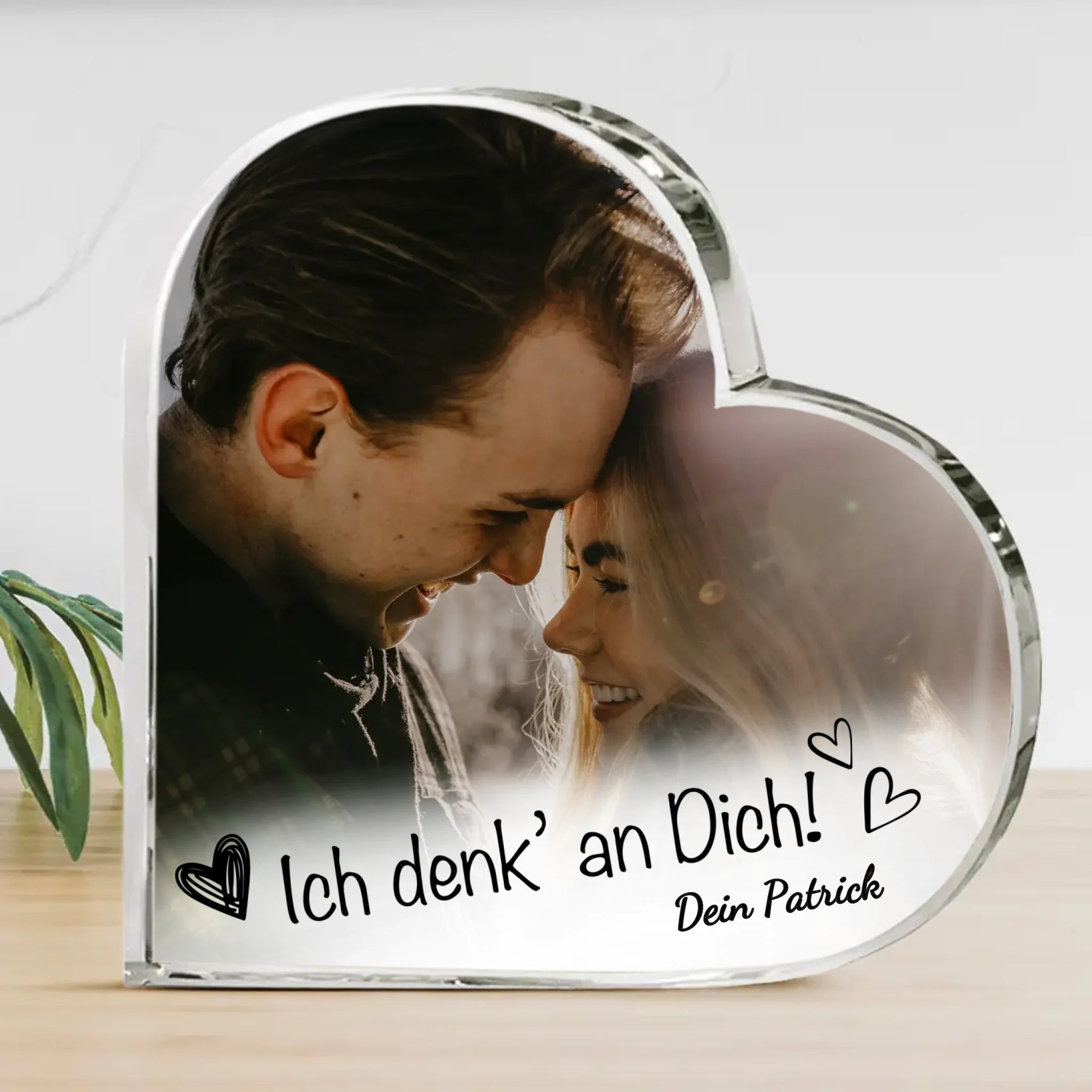 Ich denk an Dich - Paar-Glasherz